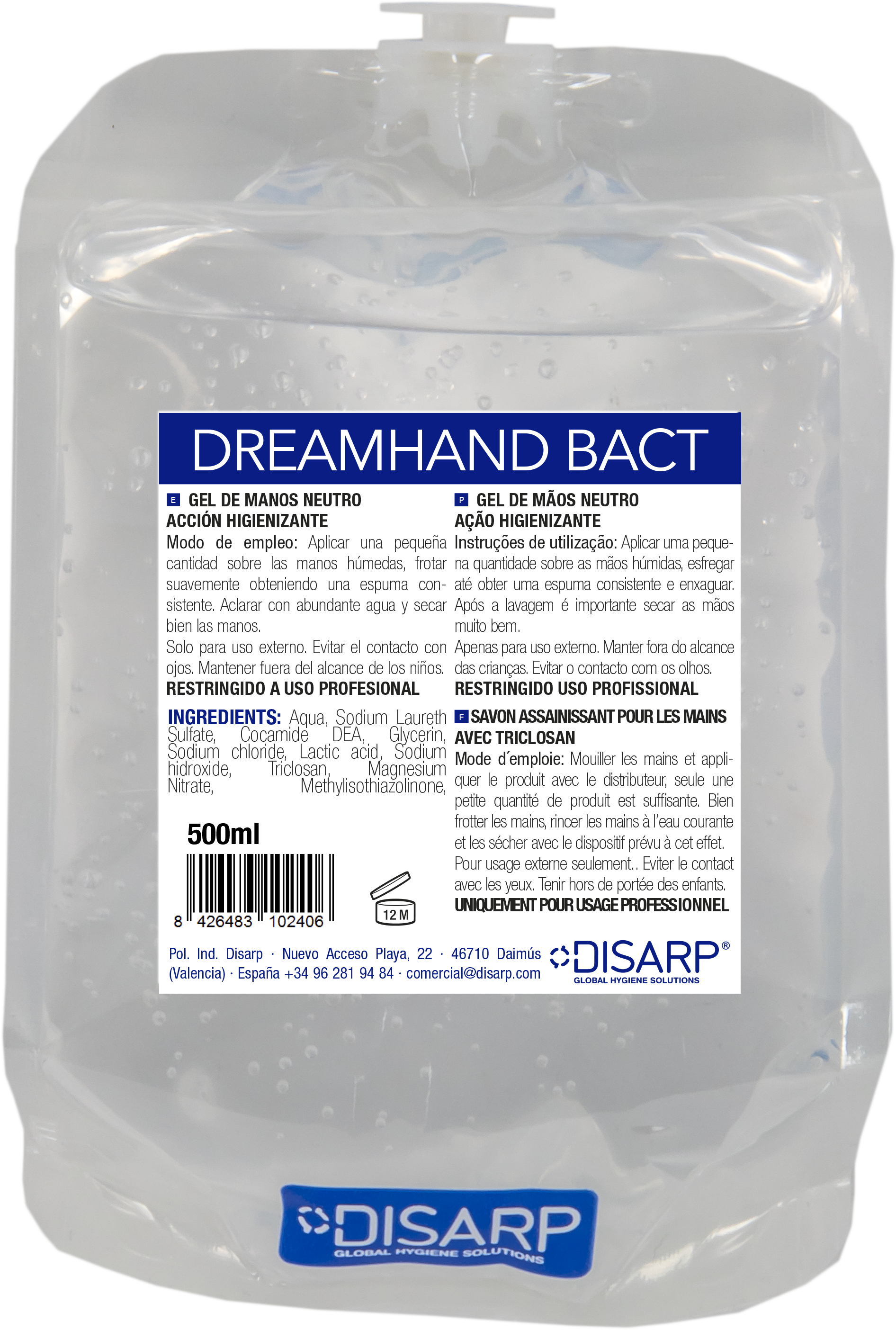 DREAMHAND GEL HD ECO-Z CARGAS 12*500 C.C.