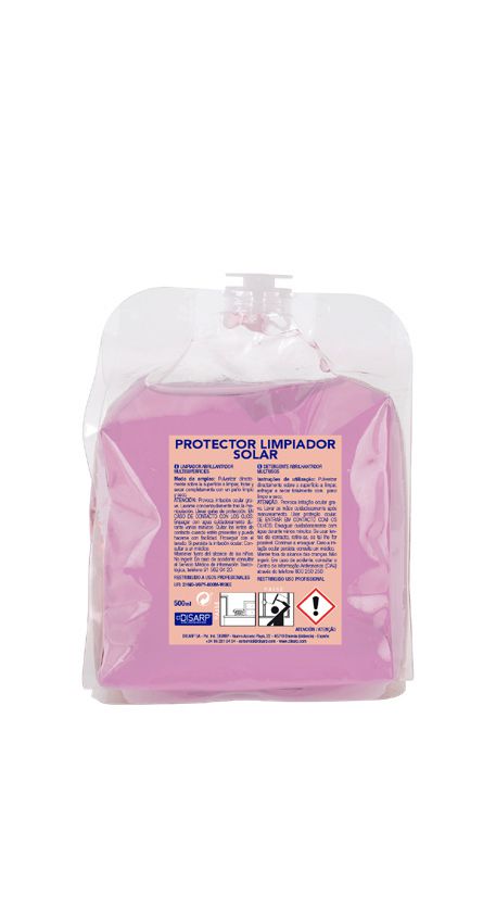 Protector limpiador placas solares. Bolsa ECOZ 12x500ml